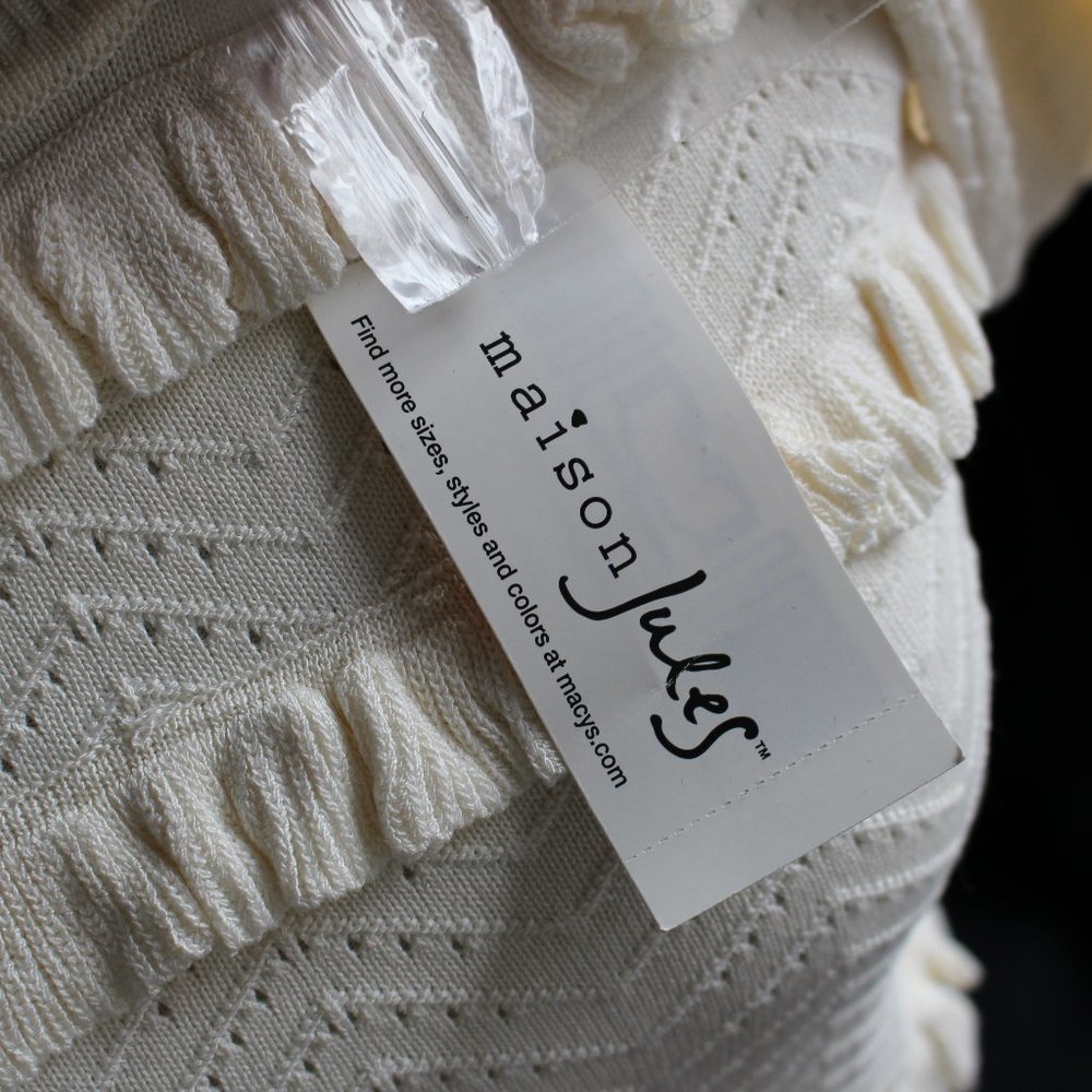 Maison Jules Ivory Ruffled Sweater - Picture 4 of 7